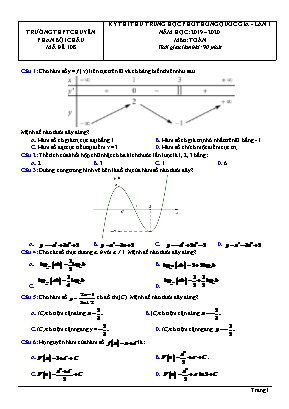 Đề thi thử Tốt nghiệp THPT Quốc gia môn Toán lần 1 - Mã đề 108 - Năm học 2019-2020 - Trường THPT chuyên Phan Bội Châu (Có đáp án)
